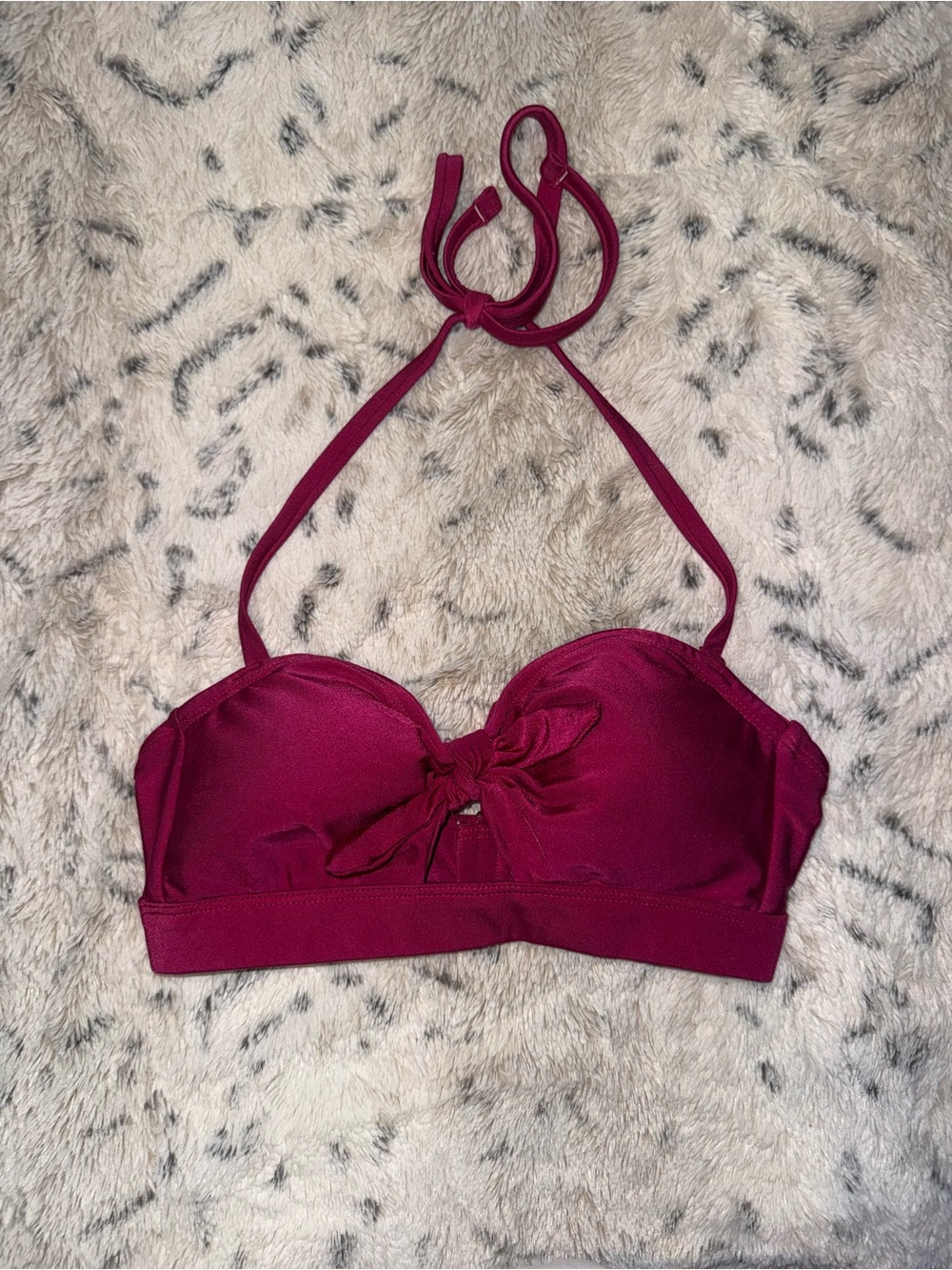 New without tags pink/ burgundy Bikini Top with bow detail